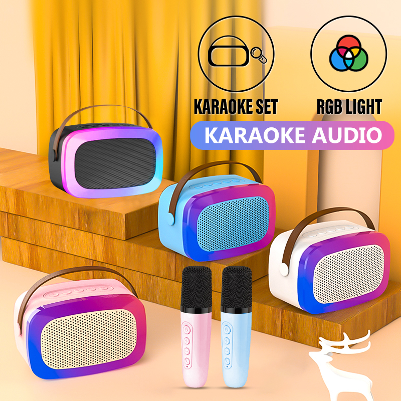 【COD】AFS Portable Microphone Karaoke Speaker Bluetooth RGB Hi-Fi Sounds Portable Wireless Karaoke - S32