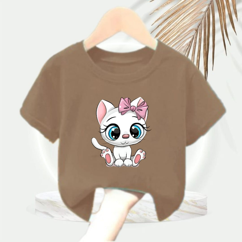 Kaos Anak-Anak Vista Baju Anak Kucing Pink