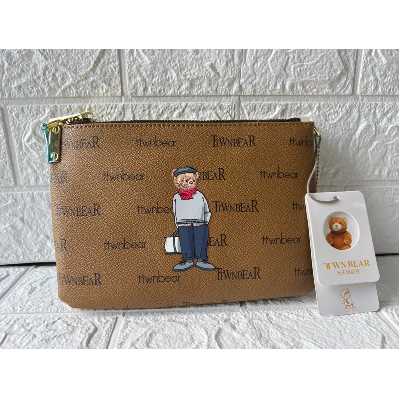 TTWN BEAR READY STOCK Duo Zipper Sling bag