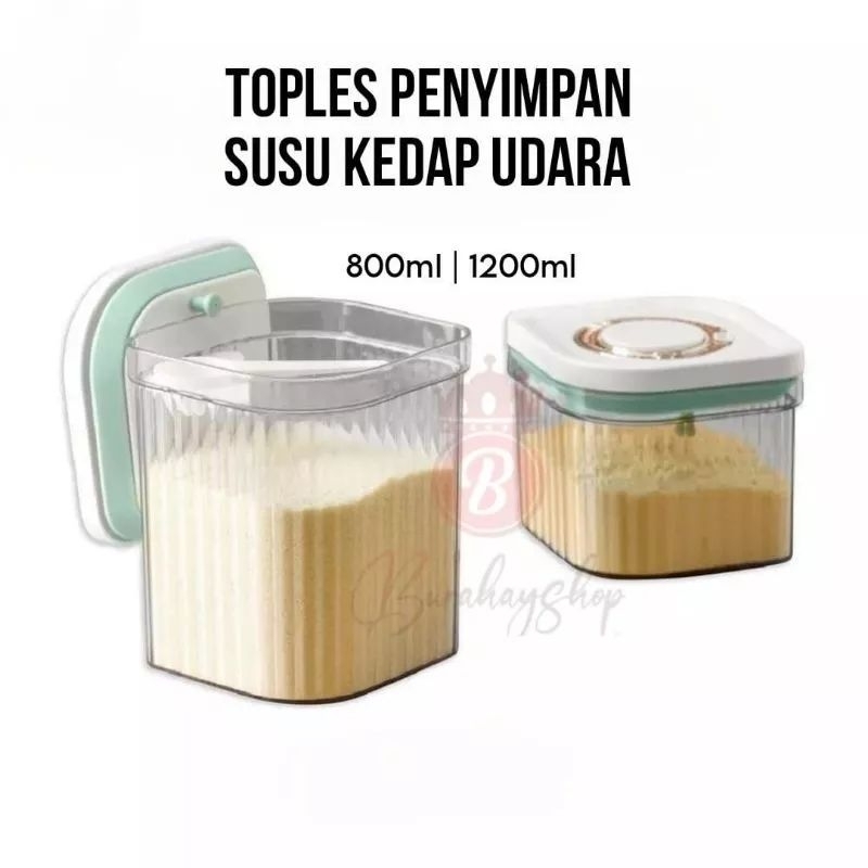 toples susu ukuran 1200 ml dan 800 ml/ tempat penyimpanan susu bubuk kedap udara / toples snak air tight original