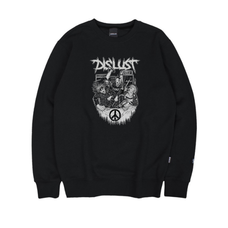 Sweater Crewneck Black Rock Punk Premium Terbaru Unisex