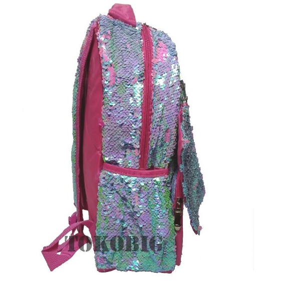 LSurpise Tas Backpack Sequin + Pouch Fashion Anak Perempuan