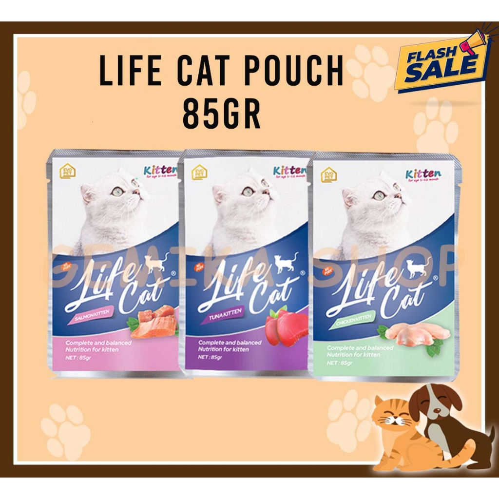 MAKANAN KUCING LIFE CAT POUCH 85 GR [ CAT FOOD ]