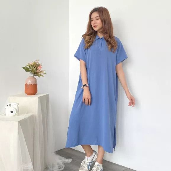 REGINA TUNIK OVERSIZE DAILY DRESS BELAH WANITA ATASAN WANITA CRINCLE AIRFLOW (AMD)