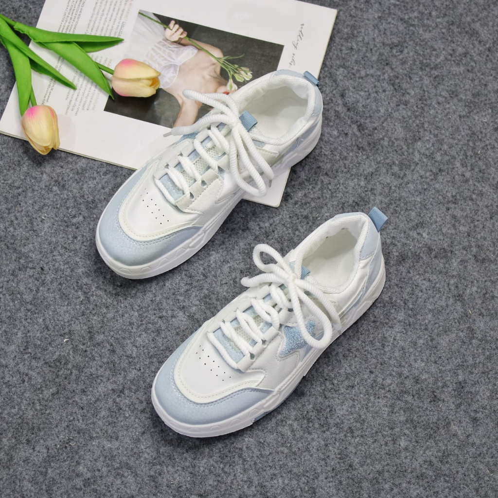 Free Box Sepatu Sneakers Wanita Import NSH09 Sepatu Fashion Sepatu Jakarta Sneakers Sneakers Kasual Wanita Termurah