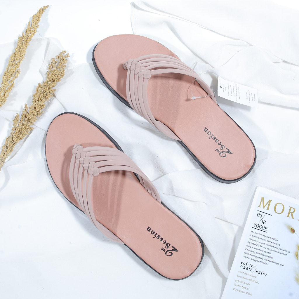 Sandal Wanita second sessionTerbaru Teplek Kepang Let Sandal Jepit Slop|Sandal flat tali