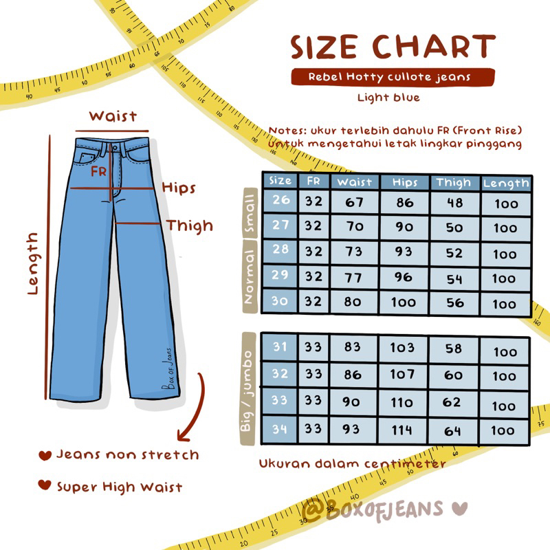 Boxofjeans - Unfinished / Rebel Hotty Cullote Jeans - LIGHT BLUE