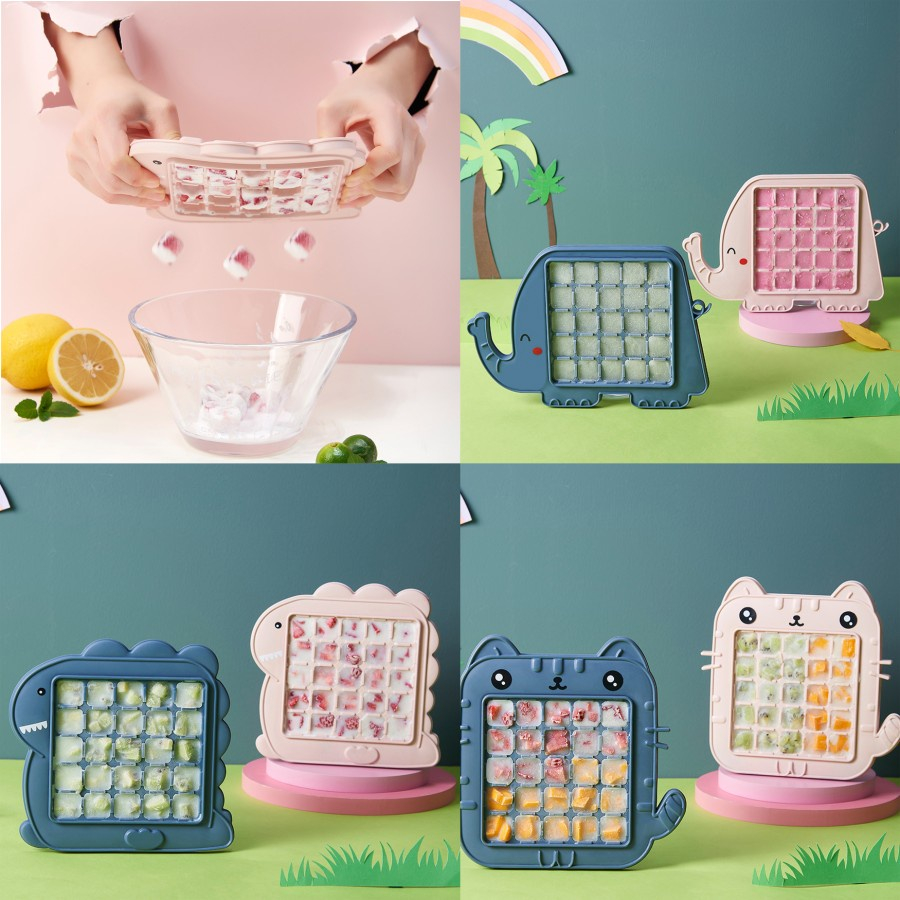 Cetakan Es Batu Karakter Animal lucu 25 Sekat/Ice Cube Tray 25 SEKAT