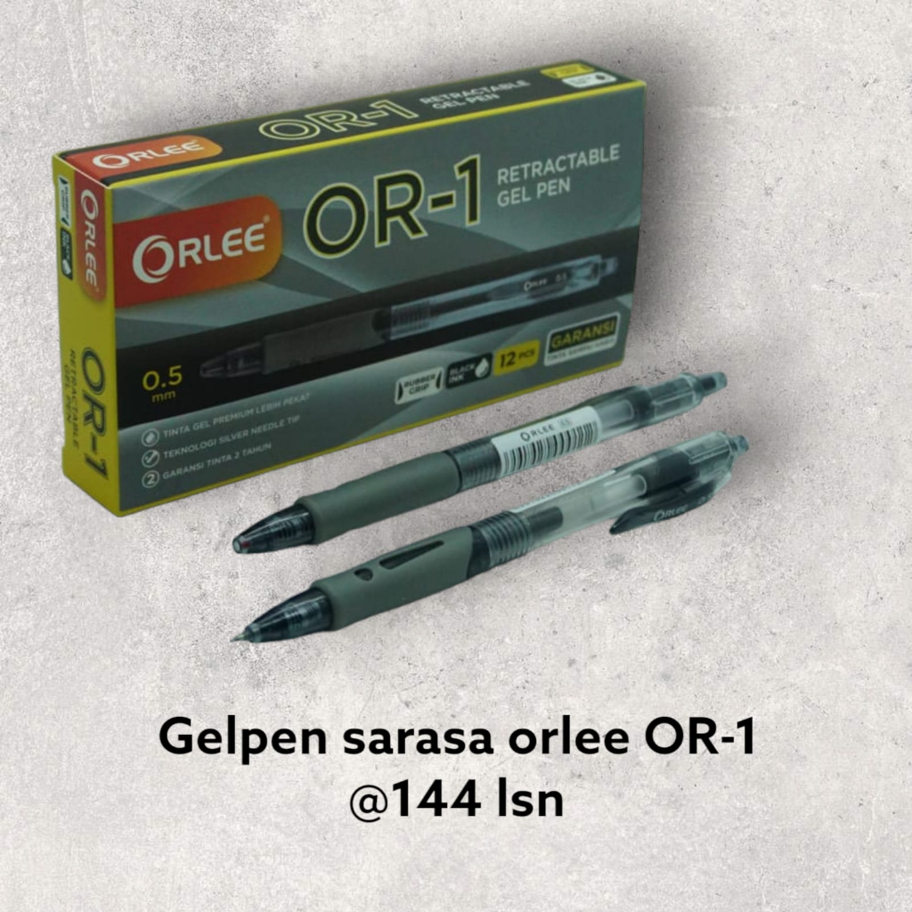 

Pulpen/ Bolpoin/ Bolpen Gelpen Sarasa Merek Orlee OR-1 1 Lusin (isi 12pcs)