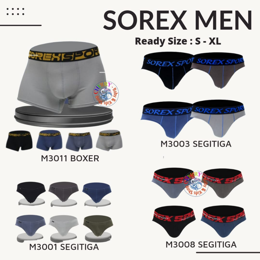 Sorex Celana Dalam Pria S-XL Segitiga / Boxer Sport Men M 3001 / 3003 / 3008 / 3011 CBKS