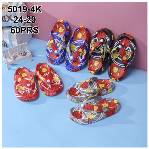 sandal jepit anak laki-laki merk original brand import cina 2203-3 K&amp;T - Bahan karet karakter iron man Termurah