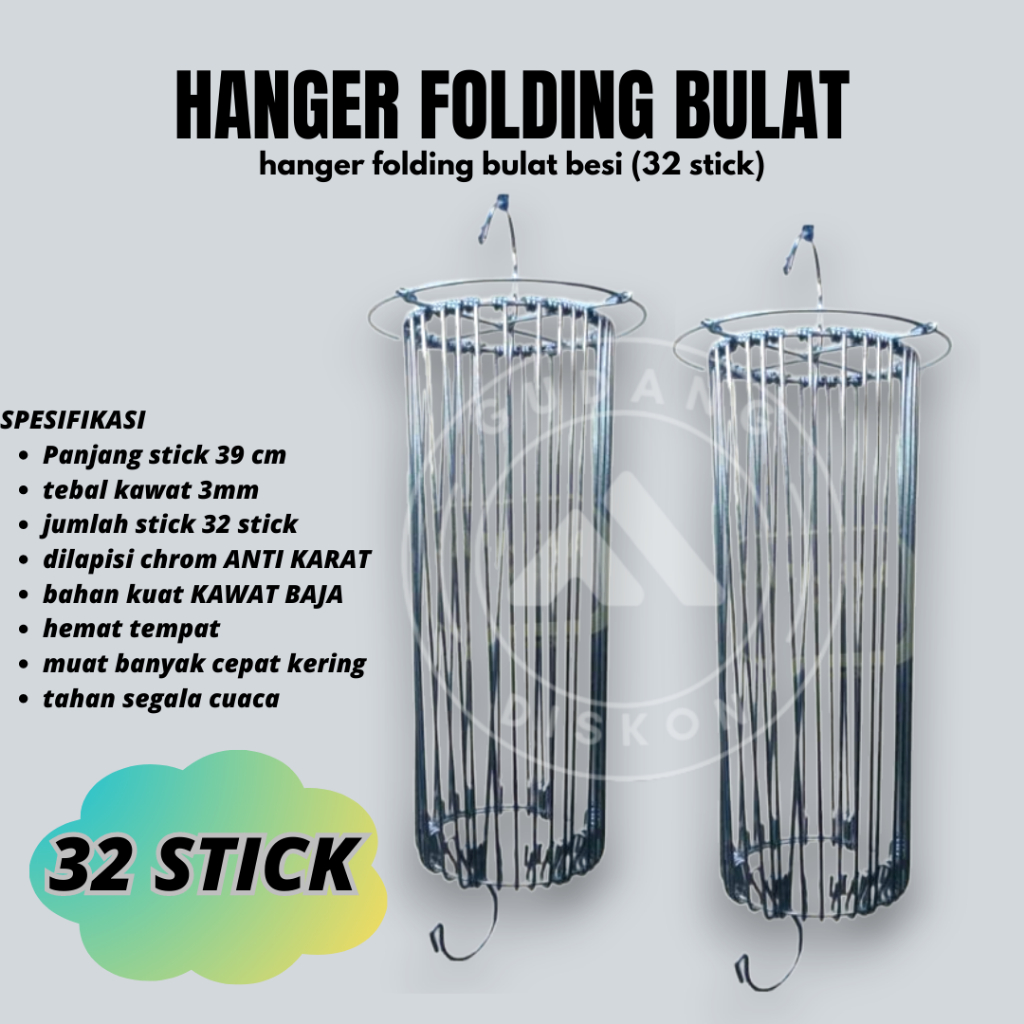 Gantungan baju jemuran baju bayi hanger baju bayi besi bulat 30 stik