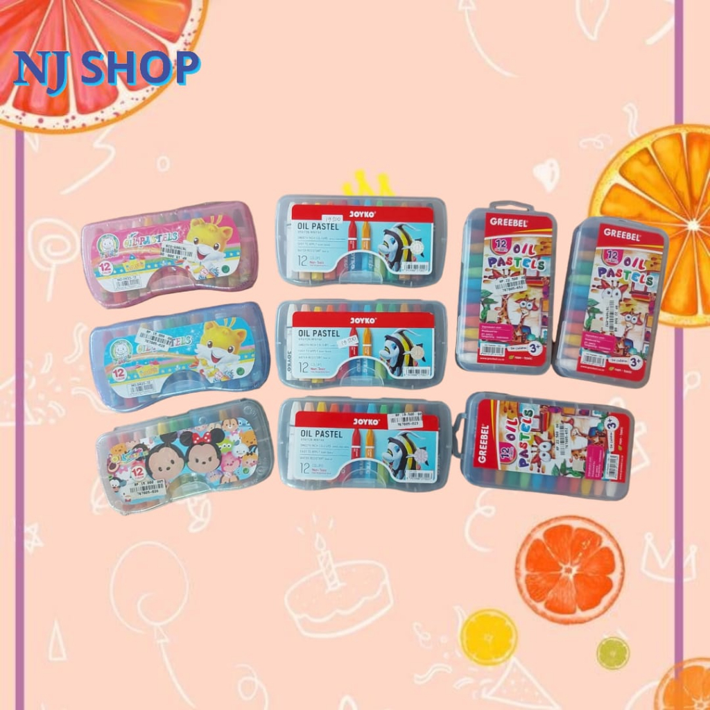 

Back To School Crayon 12 warna J0y k0 Titi Gree bel Oil Pastel Krayon Warna Non Toxic