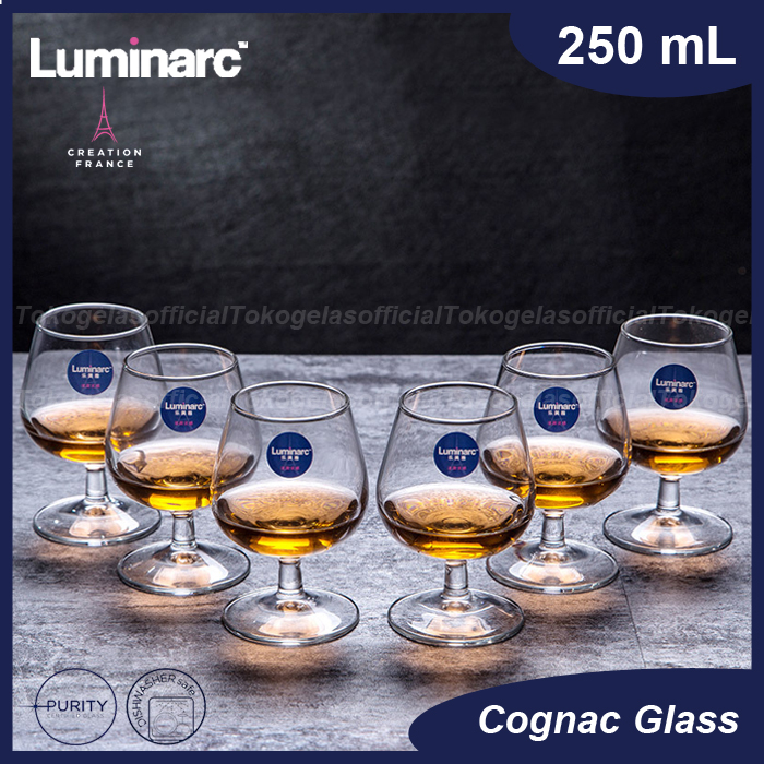 1 SET 6 PCS LUMINARC GELAS KAKI KACA BRANDY 25CL/LUMINARC GELAS COGNAC/LUMINARC GELAS