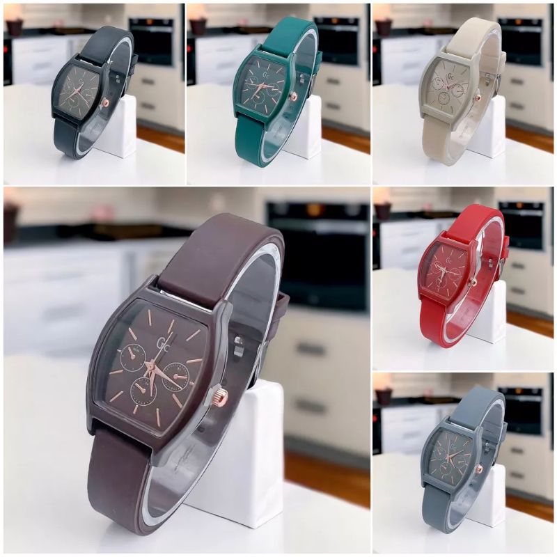 (Cod)Jam Tangan Wanita GC Oval Crono3 Strap Karet/Rubber(Dikirim Jakarta)