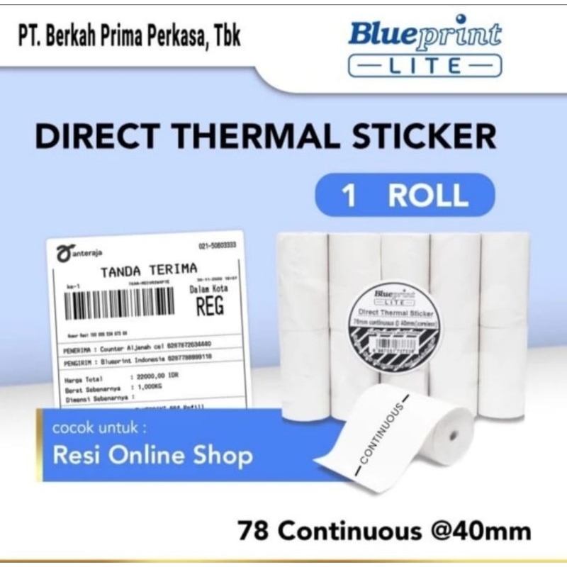 

Kertas Label Stiker 78mm Continous 9,2 meter