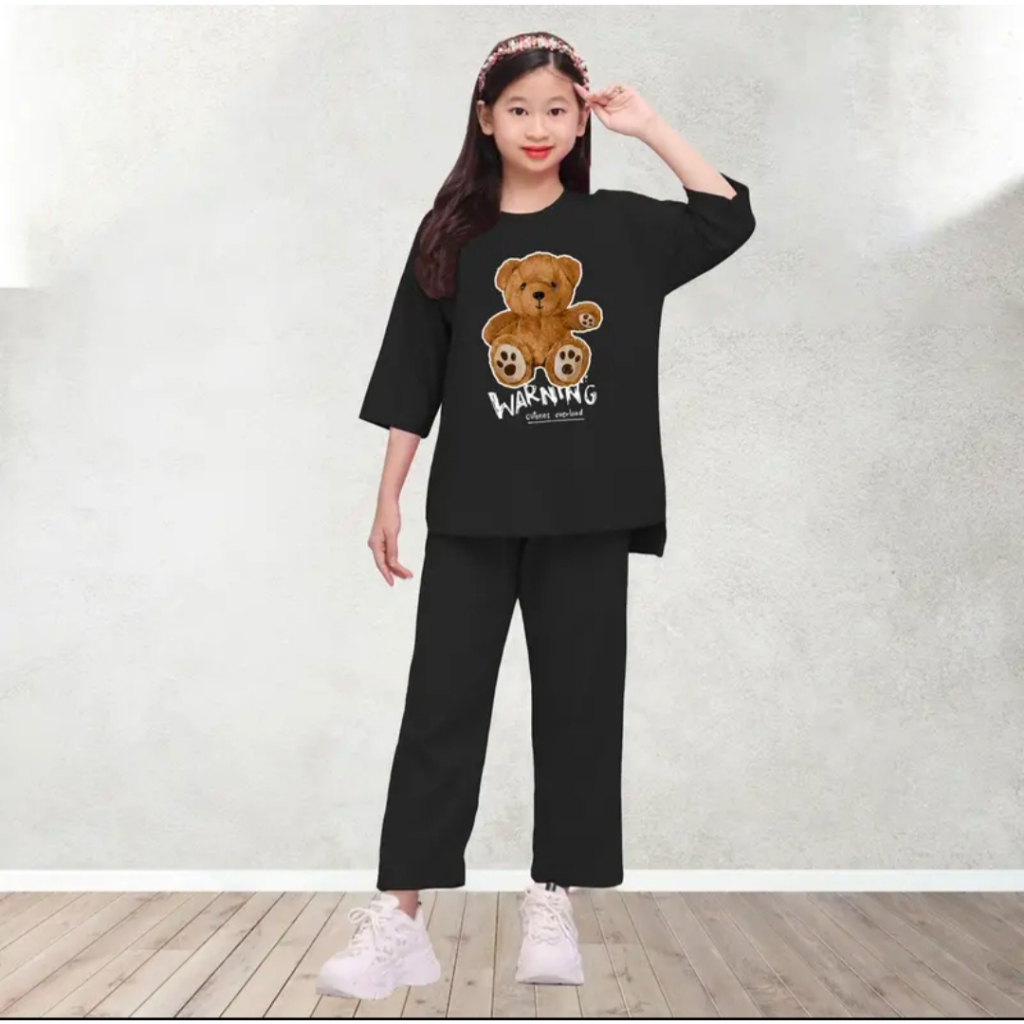 Loverfashion Setelan Anak BEAR WARNING