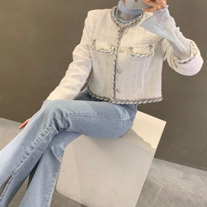 XIAOZHAINV Korean Style Cardigan Lengan Panjan Wanita Crop Pendek 0801/Baju Wanita Kekinian