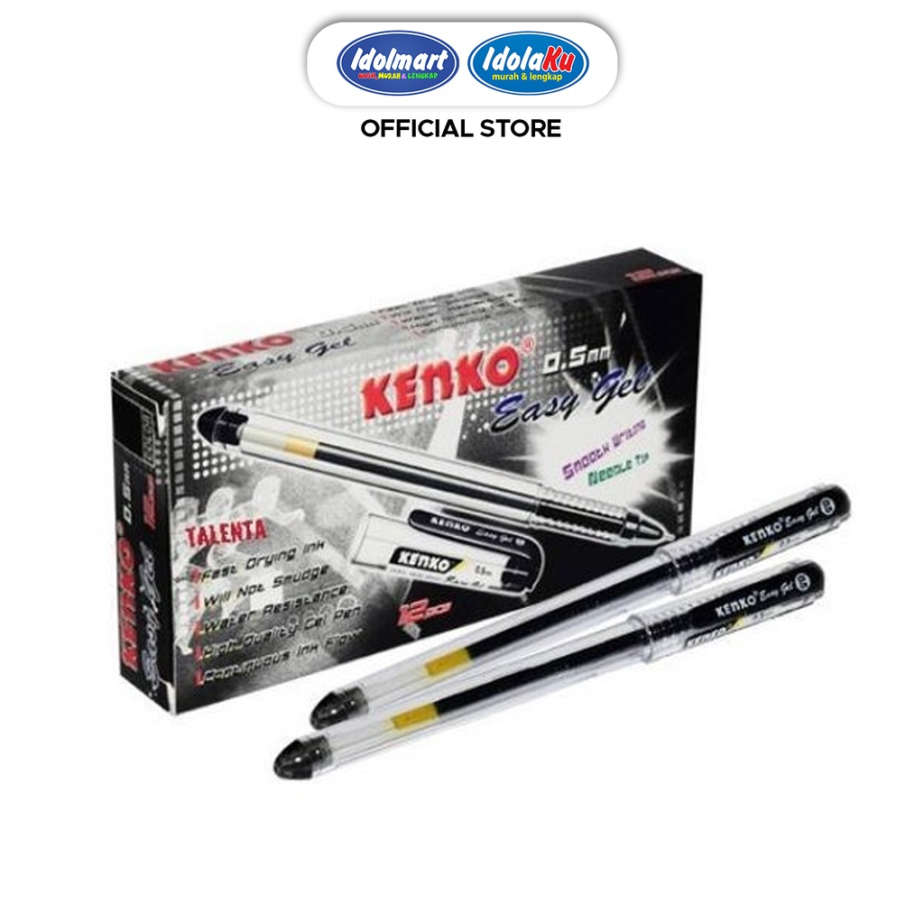 

IDOLMART Pulpen Gel Kenko Easy Gel Hitam 0.5mm / pcs Bandung