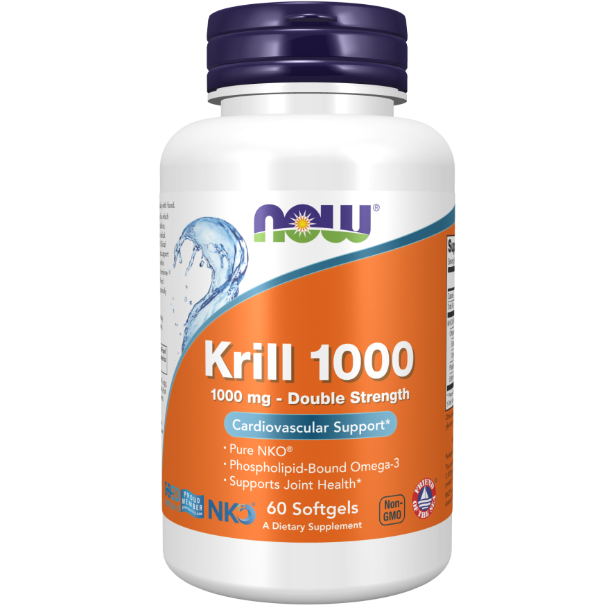 Now Food Double Strength Krill 1000 mg 60 Softgels Krill Oil Kesehatan Kardiovaskular Jantung ORI USA