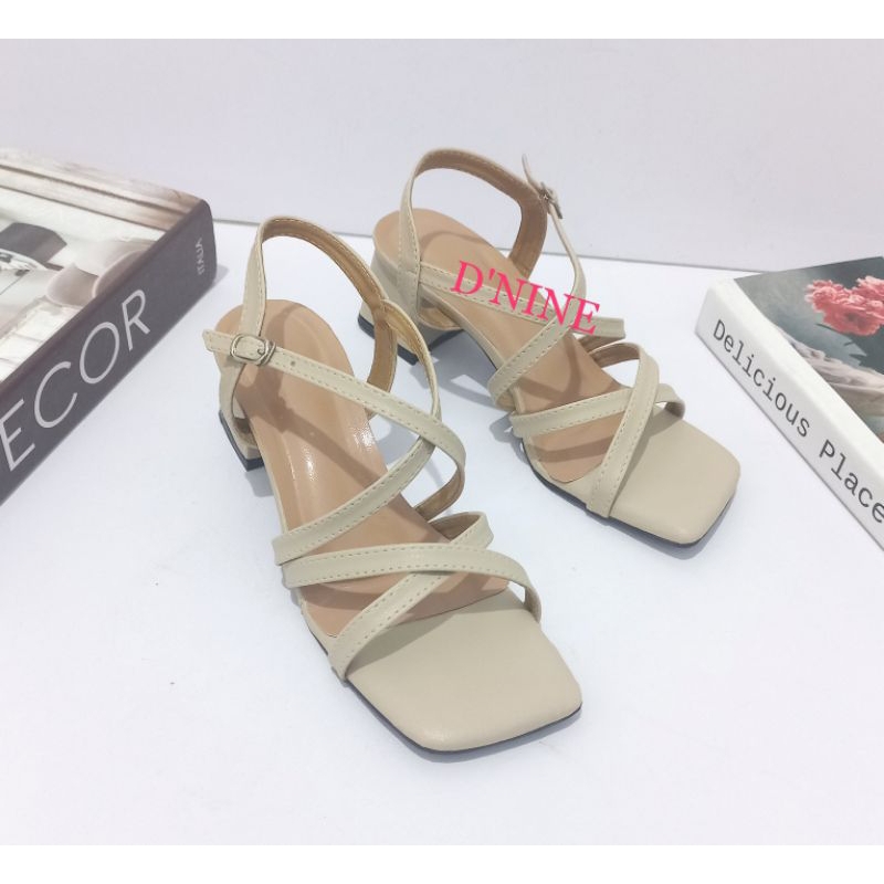 HANIYA HN 01 Sandal Heels wanita heels 5cm