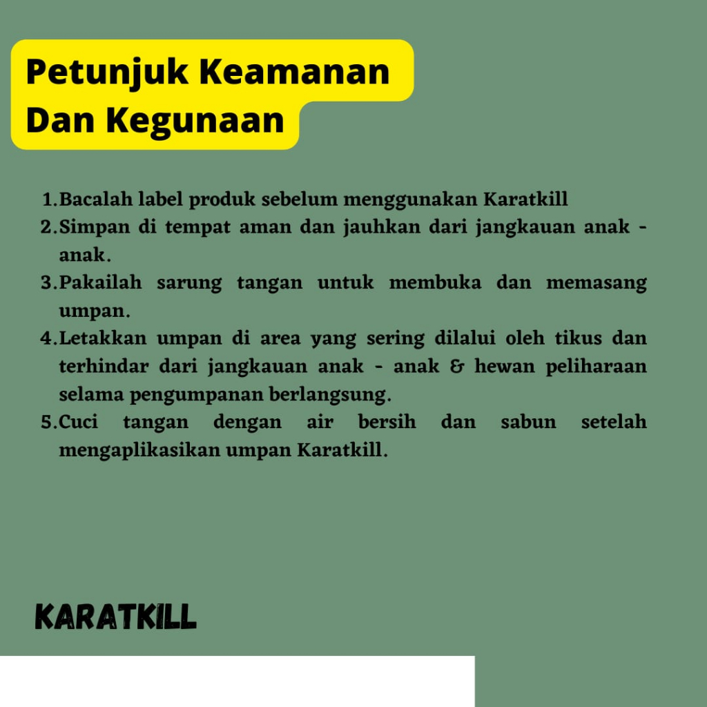 Pembasmi Tikus KARATKILL Racun Tikus Umpan Tikus Efektif Membunuh Sampai Kesarangnya