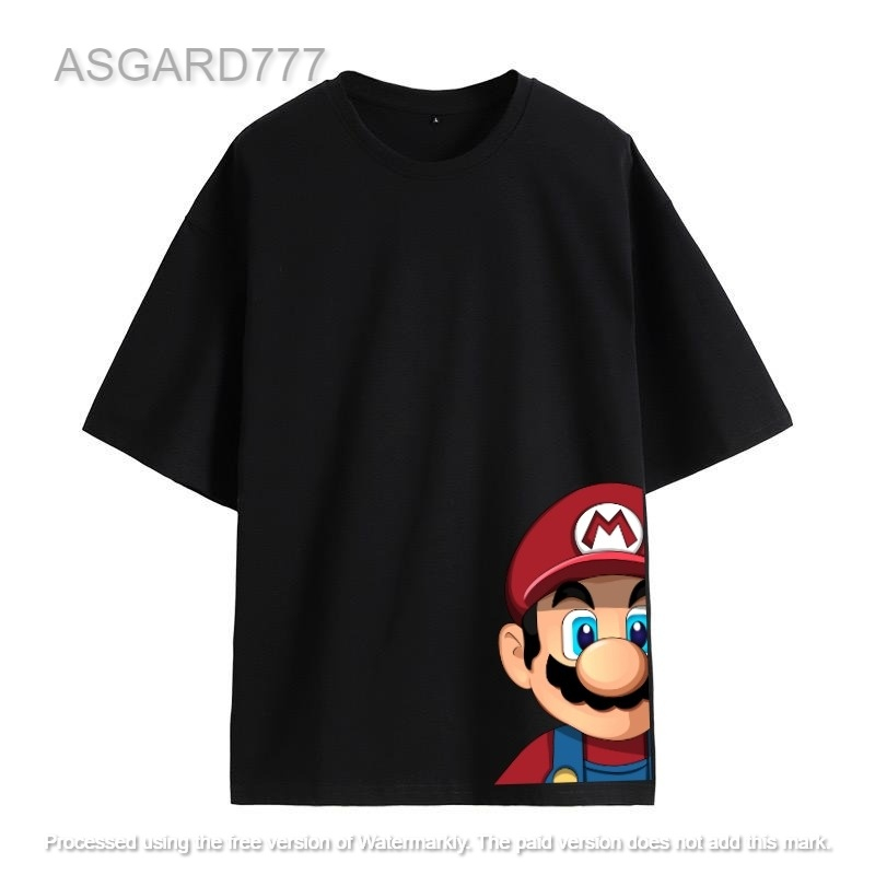 Kaos Oversize Pria Asgard777 Oversize Super Mario Motif Sablon