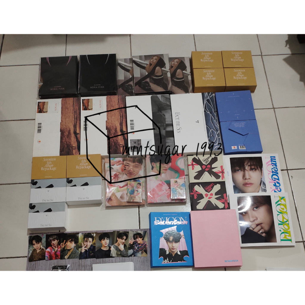 CLEARANCE SALES [ ALBUM , PHOTOCARD dan MERCHANDISE ] SEVENTEEN BLACKPINK NCT TXT ( album only kit only face the sun sector17 binder carat membership cargen teen age green )