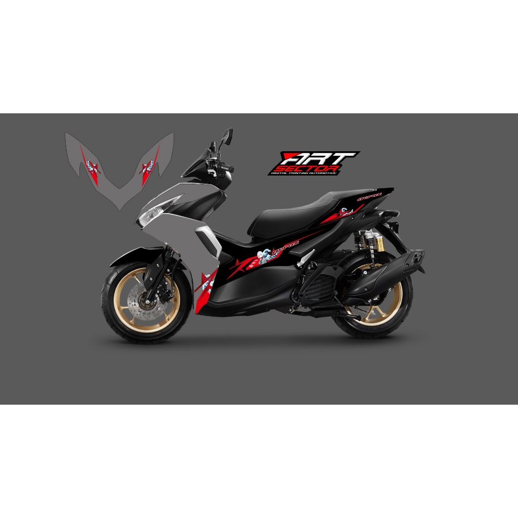 STICKER STRIPING TRANSPARAN AEROX  NEW CONNECTED 2022 - 2023 ANIME