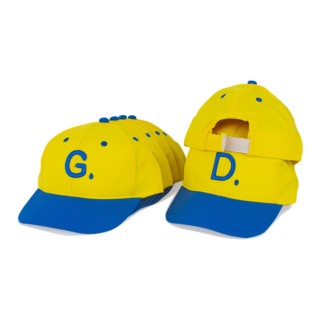 (HZ) TOPI KOMBINASI BIRU KUNING ANAK UNISEX FASHION HAT TOPI MOTIF HURUF ALPHABETH