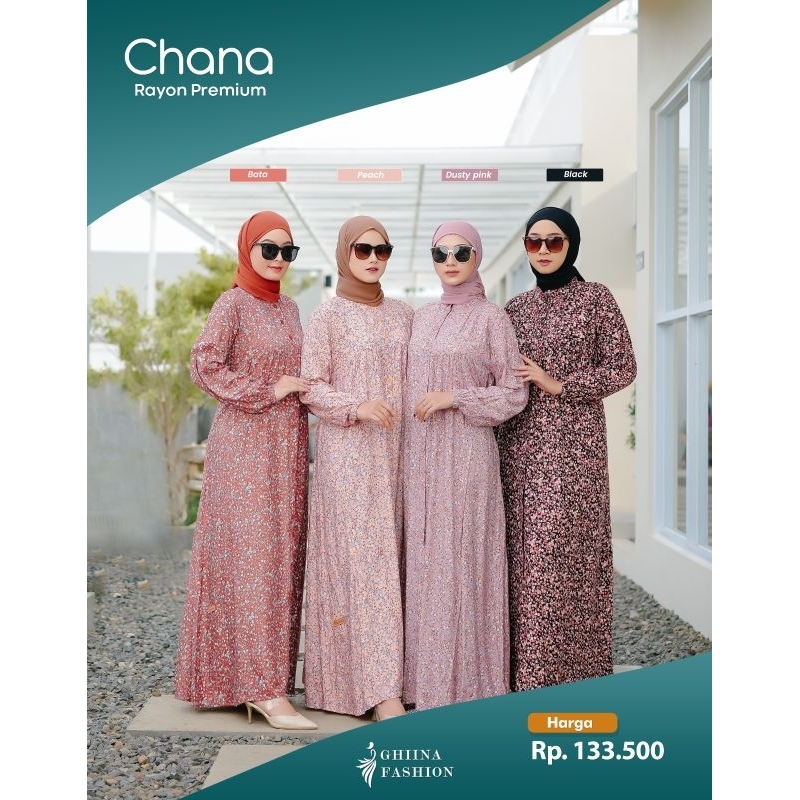 Chana Dress Gamis Rayon Premium Ghina Fashion
