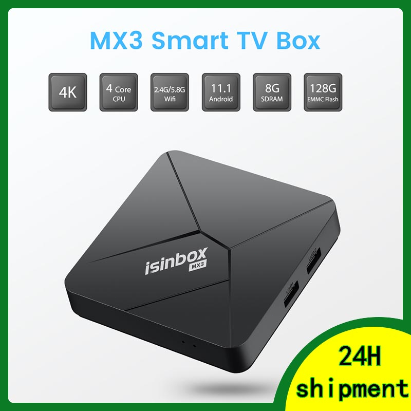 MX3 5G WiFi 4K Android TV Box 8G+128G HD 3D Smart TV Box Home Remote Control Media Player Set Top Box