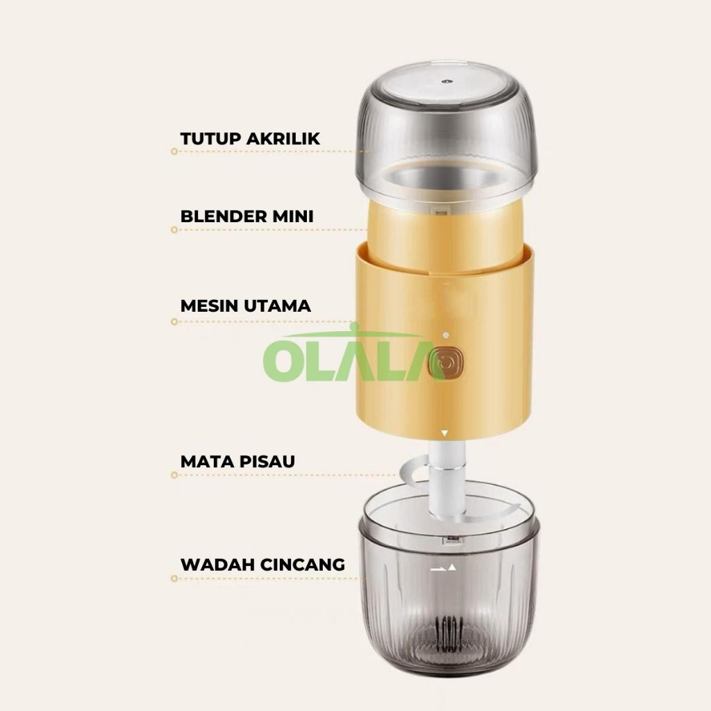 BLENDER BUMBU DAPUR 2 IN 1 DOUBLE END COOKING FOOD MACHINE USB CHARGING FOOD PROCESSOR OLL-MLY860