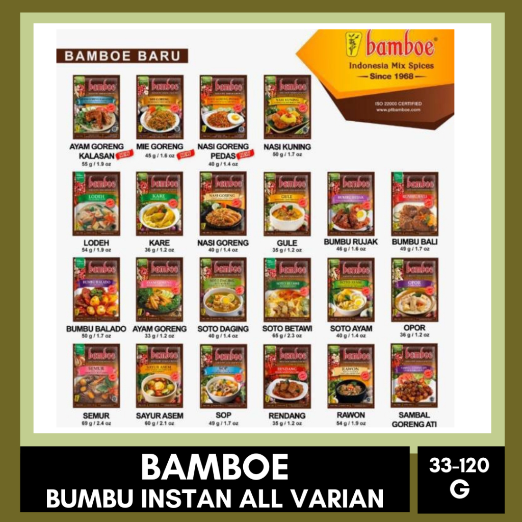 BUMBU INSTAN BAMBOE SEMUA VARIAN / BUMBU BAMBOE / BAMBOE