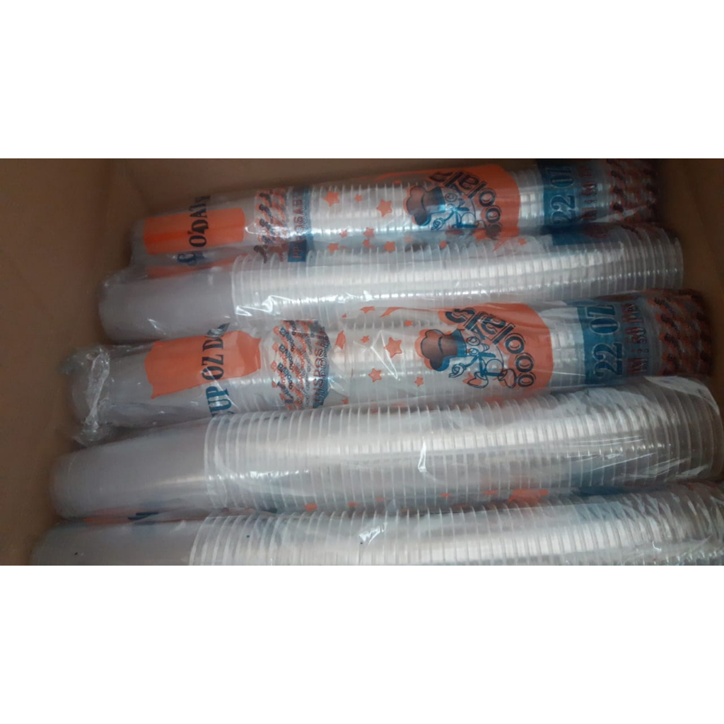 GELAS PLASTIK (50) 16 OZ CHERIA BENING DATAR TEBAL