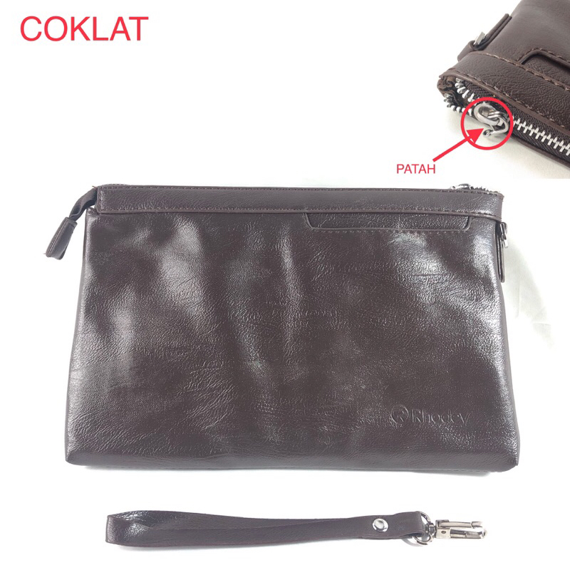 [OBRAL RIJEK] Dompet Clutch Pria Bahan Kulit - 1809