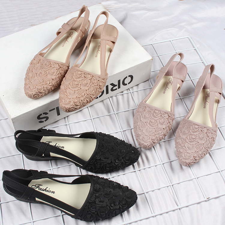 AND / COD / Sepatu Heels Wanita Import Sepatu Hak Perempuan Kasual Sepatu Flat Wanita Fashion Motif Bungga Murah Cantik SPT-75