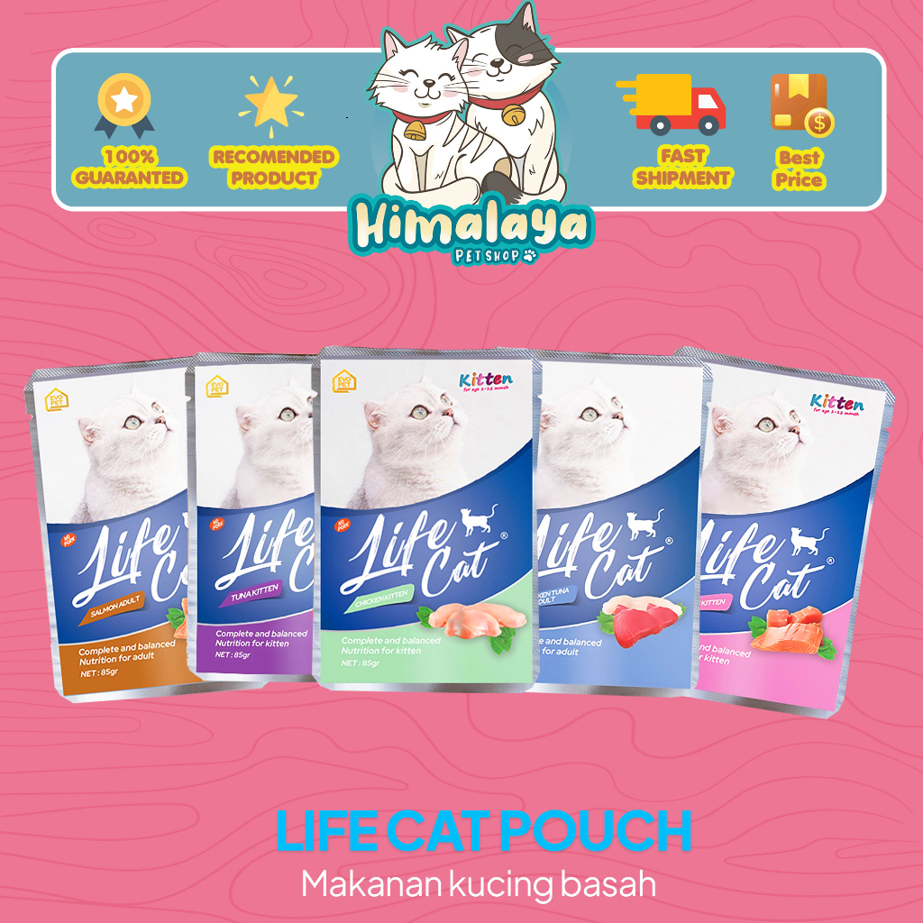 Makanan Kucing basah murah LIFE CAT pouch 85gr - Makanan kucing basah LIFE CAT sachet