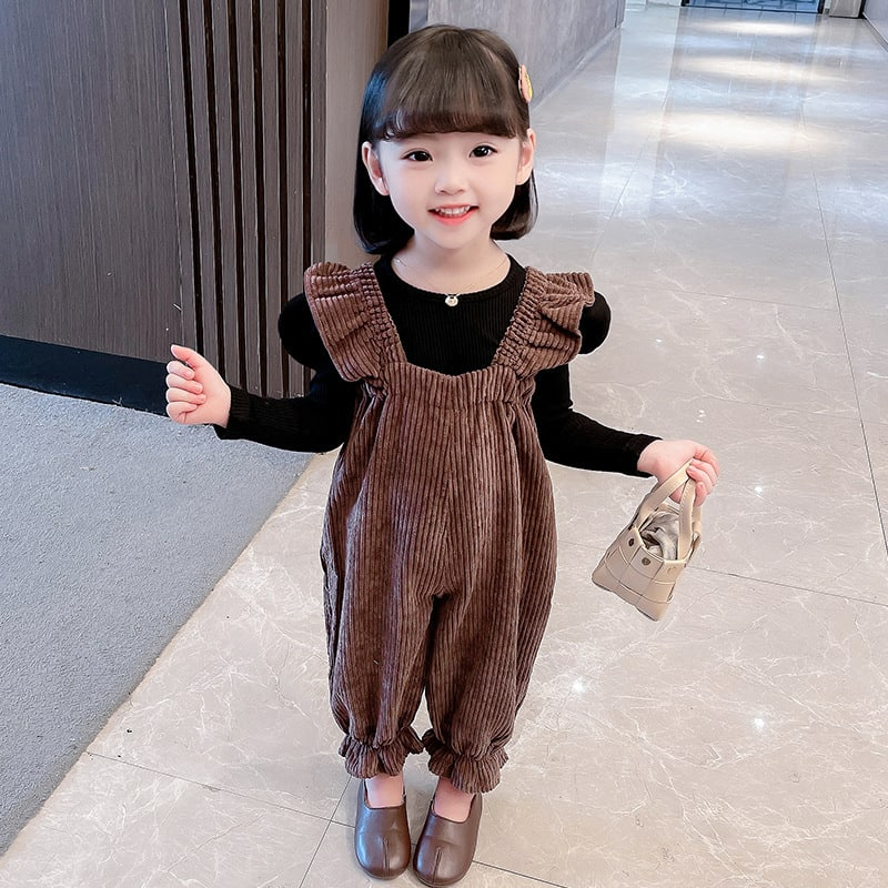 setelan 2in1 lengan panjang overal baju anak perempuan import usia 7 tahun - 9 tahun