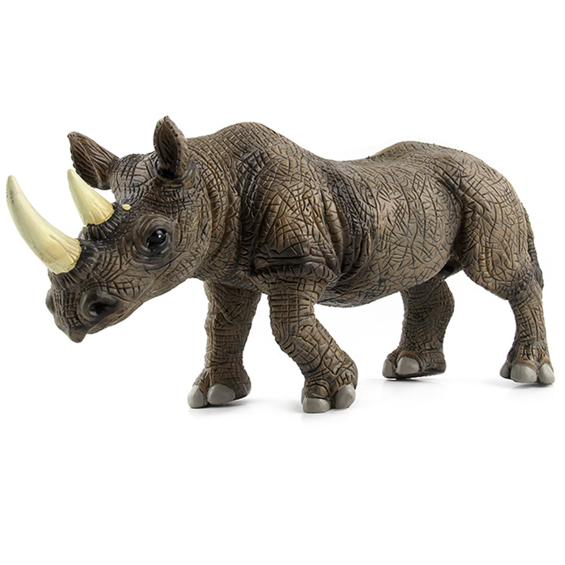 Model hewan karet/Figure Hewan Animal Model Toys/Rhino Tiger Lion Elephant kebun binatang anak