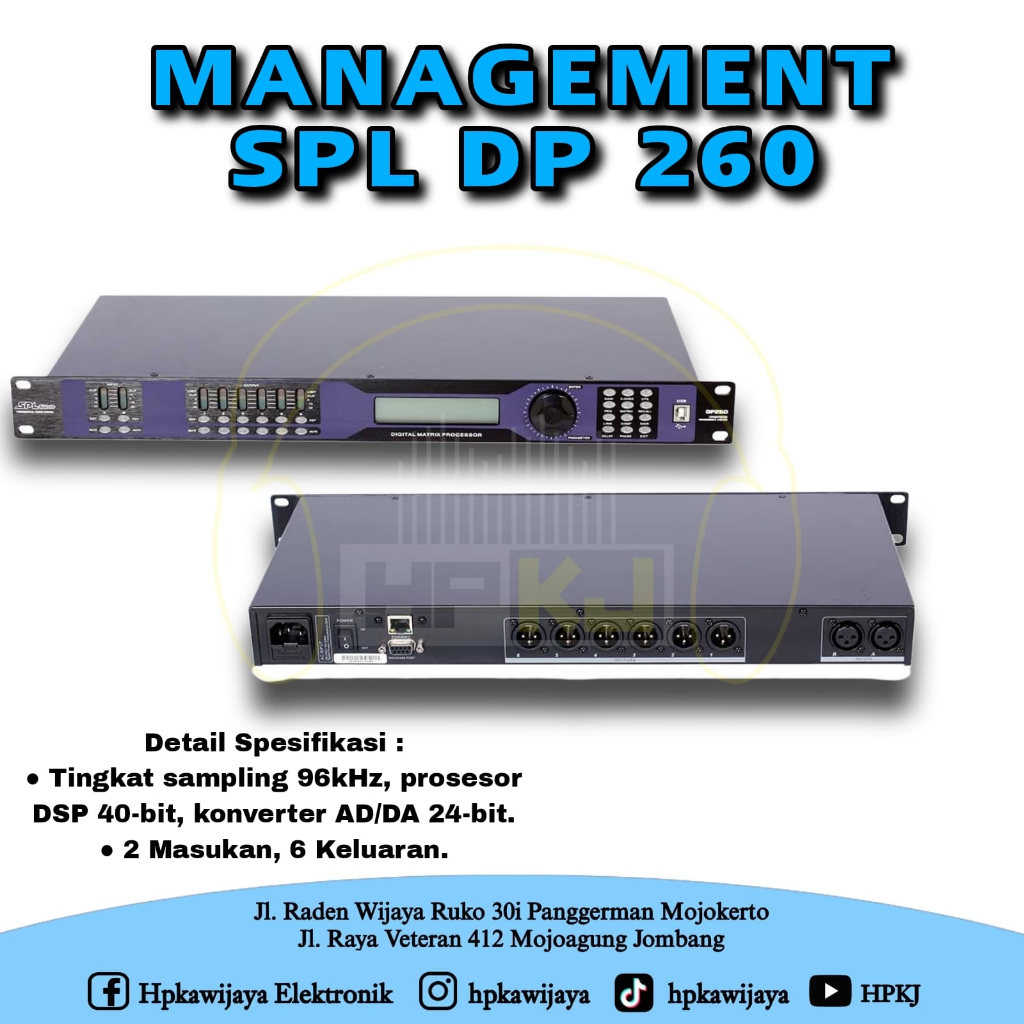 MANAGEMENT SPEAKER SPL AUDIO DP 260 MANAGEMENT SPL AUDIO DP-260A