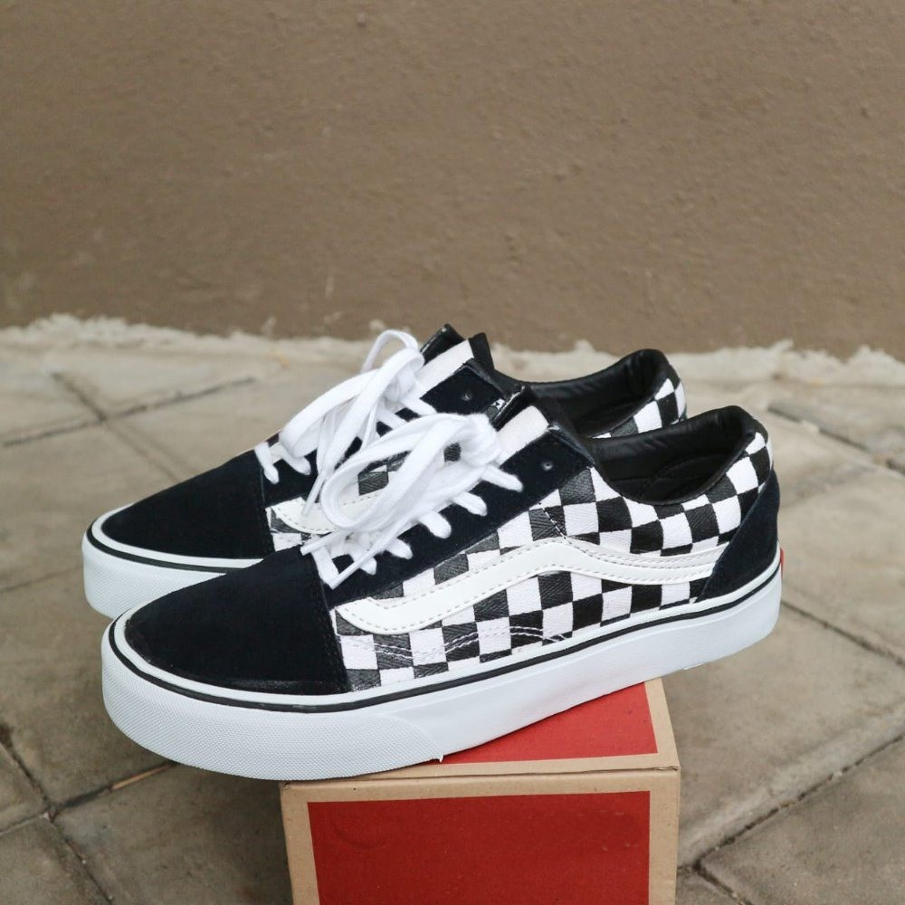 PROMO TERLARIS TERMURAH SEPATU OLDSKOOL FULL BLACK HITAM POLOS WHITE PUTIH OLDSKOOL ERA IFC