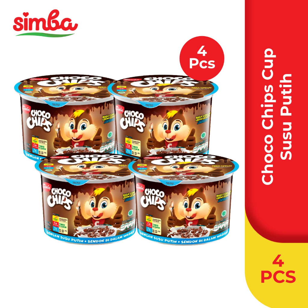 

Choco Chips Cereal SIMBA - 4 Cup Susu Putih 34gr Lebih Hemat