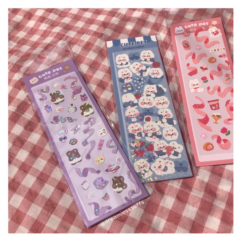 

(Dream 3) Cute pet hologram sticker set by dreamiesstuffs