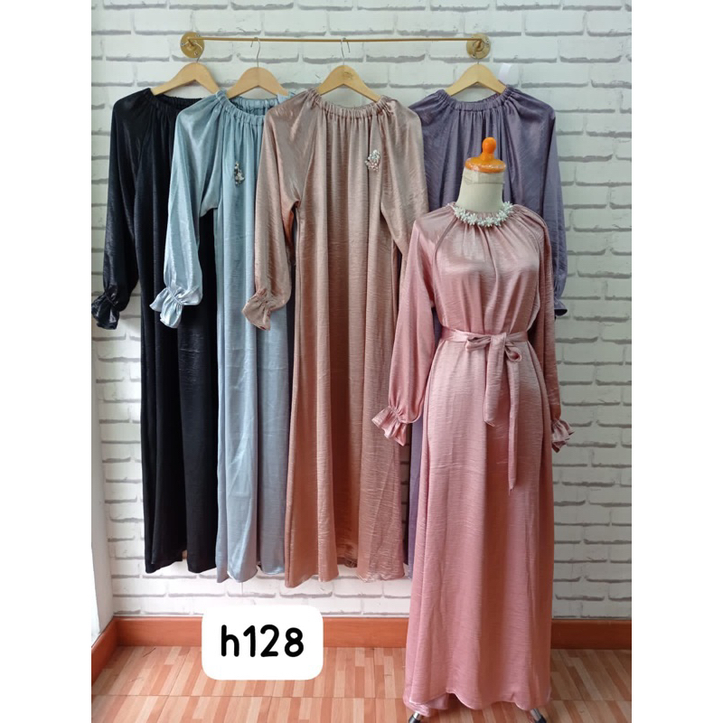 Micel gamis shimmer silk dress pesta kondangan simple mewah