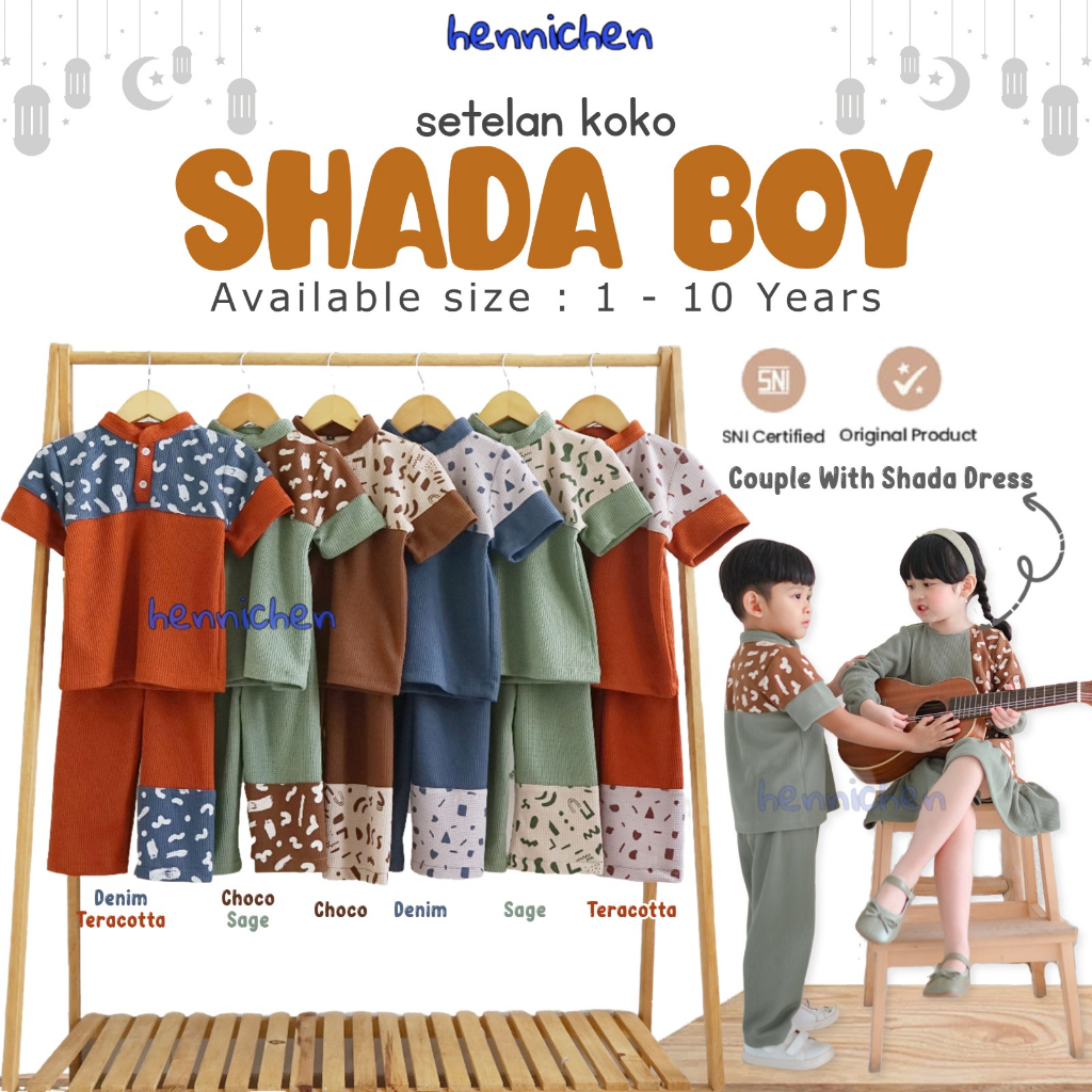 TOBELI SHADA BOY SETELAN BAJU KOKO ANAK LAKI-LAKI SETELAN BAJU COUPLE ANAK 1-10 TAHUN