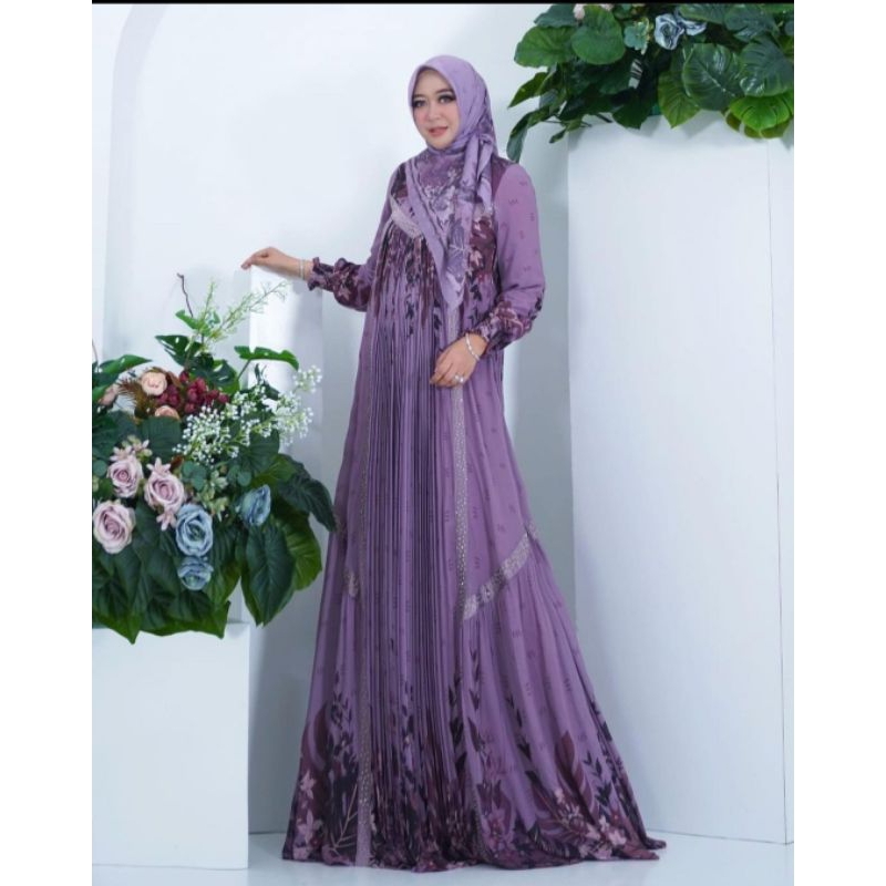 Motif Hawa / Baju Syari / The Leaf Series / Magnolia in Lilac