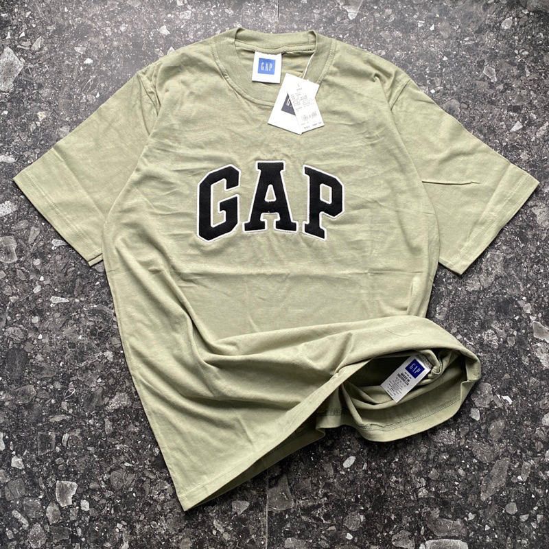 Kaos GAP Bordir warna Sage Green Premium