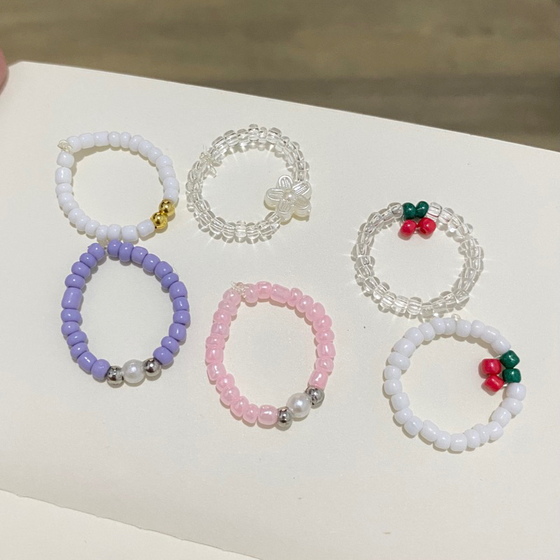 Cincin Manik Manik Bunga Korea / Daisy Ring