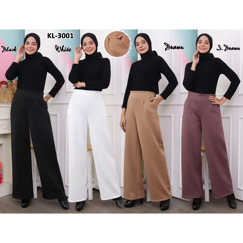 Celana Kulot KL-3001 Scuba HIGHWAIST Kulot Jumbo Fashion Muslim Day